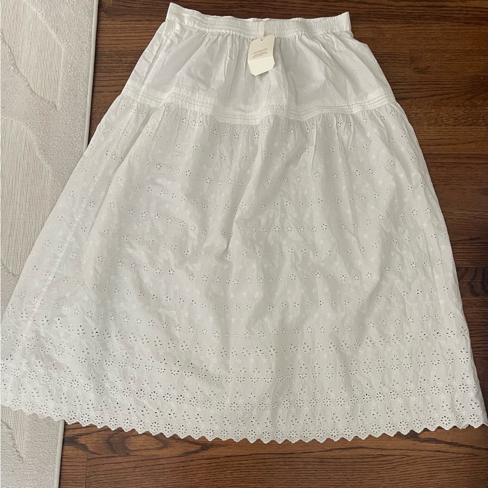 Doen x gap White Eyelet Midi Skirt